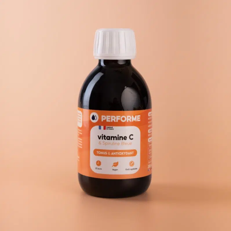 flacon vitamine c et spiruline bleue